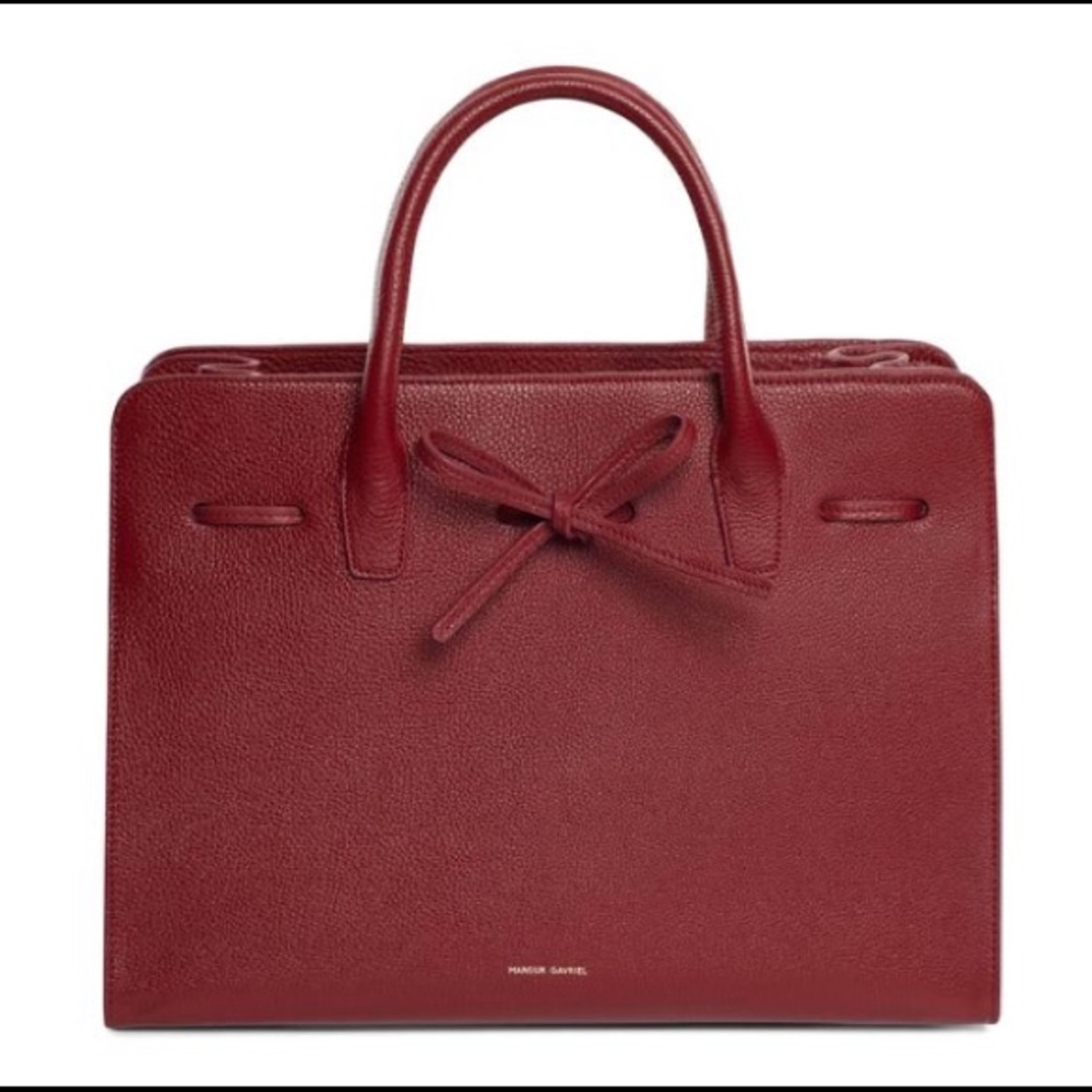NWT Mansur Gavriel Large Tumble Sun Bag burgundy